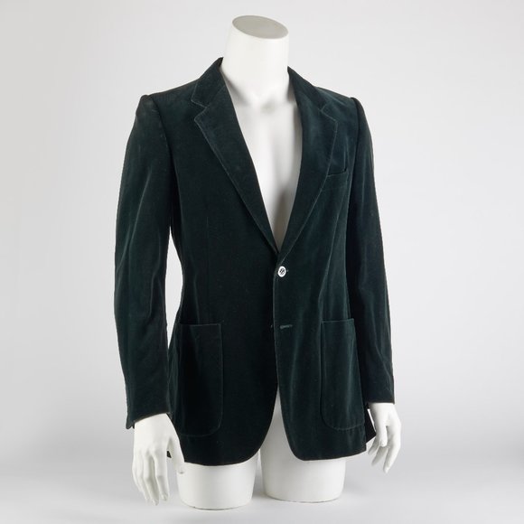 YSL Yves Saint Laurent Men's Vintage Green Velvet Blazer Made in France Size 40 - Picture 1 of 16